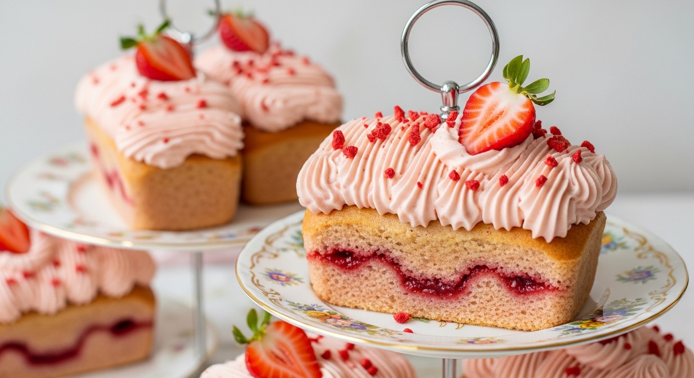 Strawberries n’ Crème Mini Loaf Cakes