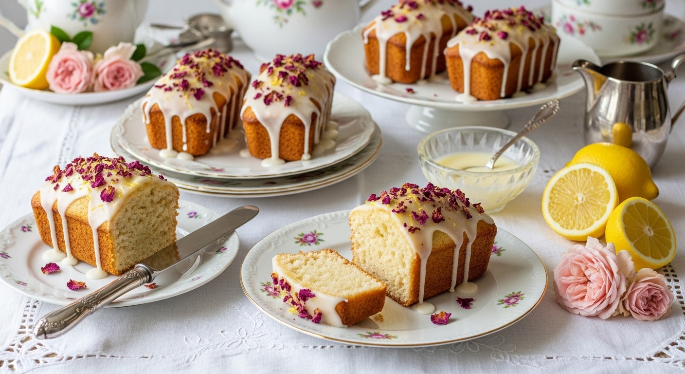 Vanilla Rose Lemon Cream Mini Loaf Cake